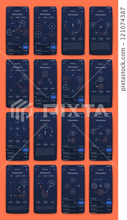 Vector graphics infographics with mobile phone. Template for creating mobile applications, workflow layout, diagram, banner, web design, business reports 121074387