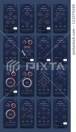 Vector graphics infographics with mobile phone. Template for creating mobile applications, workflow layout, diagram, banner, web design, business reports 121074388