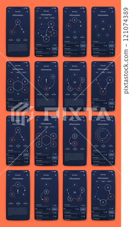 Vector graphics infographics with mobile phone. Template for creating mobile applications, workflow layout, diagram, banner, web design, business reports 121074389