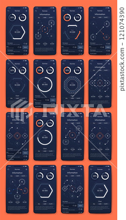 Vector graphics infographics with mobile phone. Template for creating mobile applications, workflow layout, diagram, banner, web design, business reports 121074390