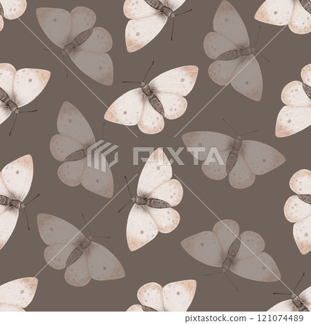 Seamless pattern Watercolor butterfly illustration Seamless pattern Watercolor butterfly illustration 121074489