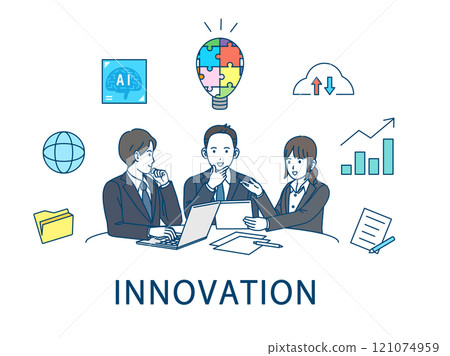 促進創新的商務人士插畫集 促進創新的商務人士插畫集 121074959