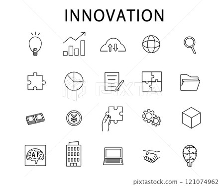 Innovation related icon set 121074962
