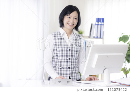 Medical reception staff in uniform 121075422