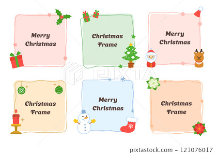 Christmas frame set square illustration Christmas frame set square illustration 121076017