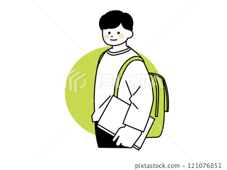 Illustration of a college boy Illustration of a college boy 121076851