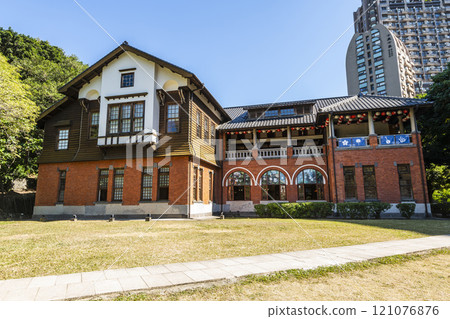 Building view of the Beitou Hot Spring Museum in Taipei, Taiwan, This museum is Located in the public hot spring bath built during the Japanese colonial era. Building view of the Beitou Hot Spring Museum in Taipei, Taiwan, This museum is Located in the public hot spring bath built during the Japanese colonial era. 121076876