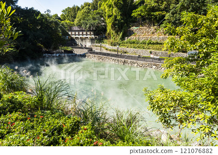 Beautiful view of Thermal Valley in Beitou, Taipei, Taiwan, Located beside Beitou Hot Spring Park. Thermal Valley in Beitou, Taipei, Taiwan. 121076882