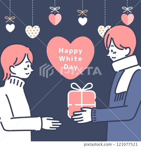 White Day couple illustration_2 White Day couple illustration_2 121077521