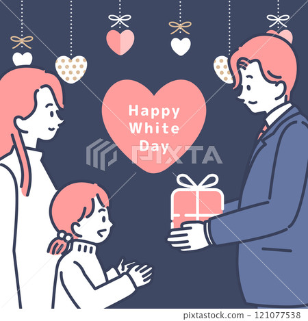 白色情人節家庭插畫_2 121077538