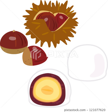 栗子大福和生栗 栗子大福和生栗 121077620