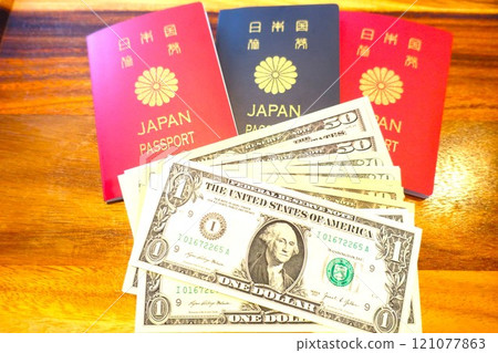 Japanese passport and dollars Japanese passport and dollars 121077863