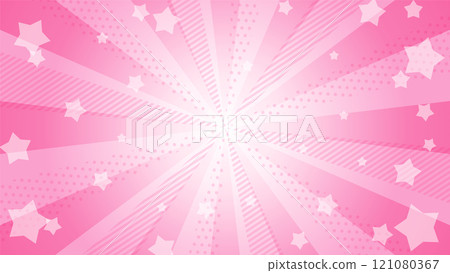 Pink radiation with pop stars popping out Background illustration 121080367