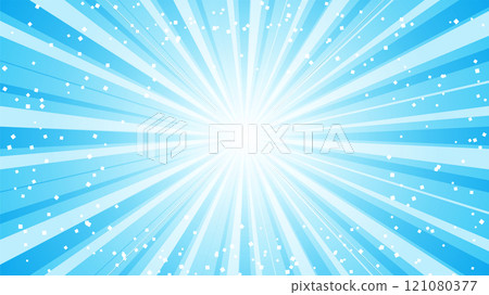 Sparkling light blue radiation background illustration 121080377