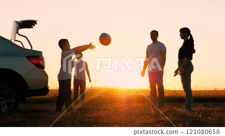 child kid crush father traveling sunset, happy family, joyful cheerful family with child, enjoying child parent communication, little son daughter playing ball with parents, family park sunset, kid child kid crush father traveling sunset, happy family, joyful cheerful family with child, enjoying child parent communication, little son daughter playing ball with parents, family park sunset, kid 121080658