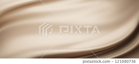 Brown silk fabric background with copy space luxury banner 3D render 121080736