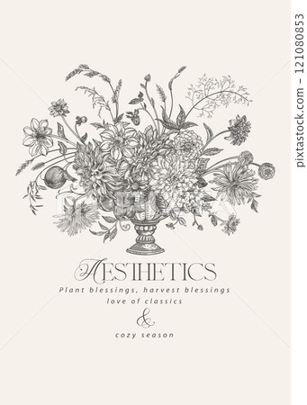 Garden flowerpot with a bouquet of flowers Garden flowerpot with a bouquet of flowers 121080853