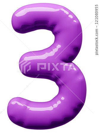 3D image_balloon_3_purple 3D image_balloon_3_purple 121080955