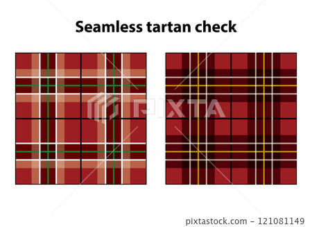 無縫格格格子圖案，格紋圖案插畫背景設定棕色圖形材料 121081149