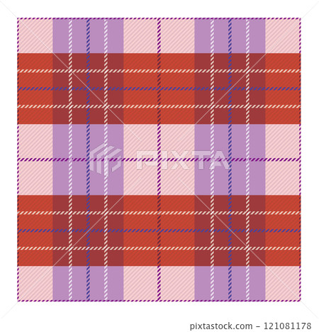 Seamless twill tartan check pattern, checkered pattern illustration background, pink graphic material 121081178