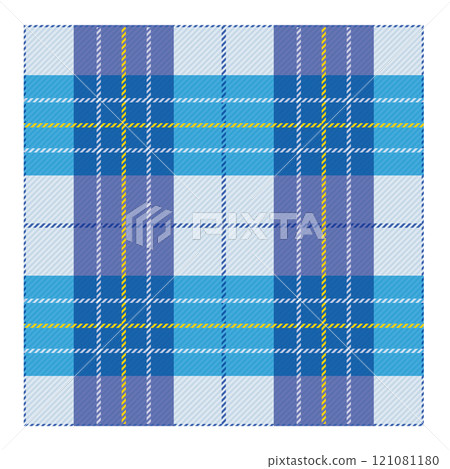 Seamless twill tartan check pattern, checkered pattern illustration background, blue graphic material 121081180