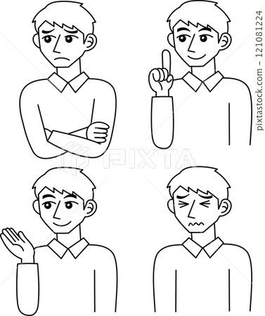 Male facial expression pose set Male facial expression pose set 121081224