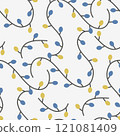 Seamless pattern ws Doodle christmas garland.  121081409