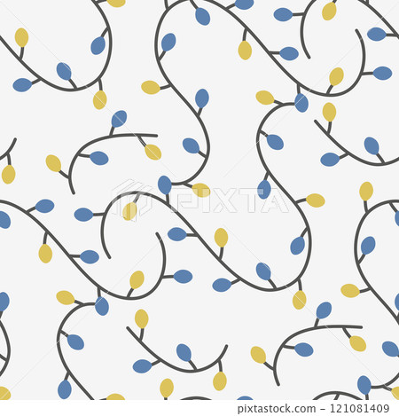 Seamless pattern ws Doodle christmas garland.  121081409