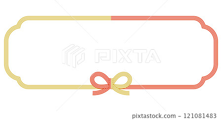 Two-color Japanese-style Mizuhiki text frame 121081483