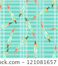 Watercolor vegetable carrot pattern on cage background, juicy fresh. Watercolor illustration 121081657