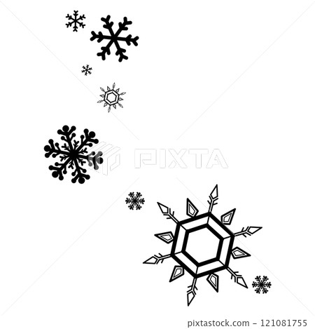黑色簡單雪花插畫 121081755