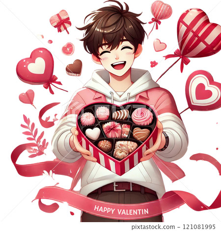 男孩提供巧克力 121081995