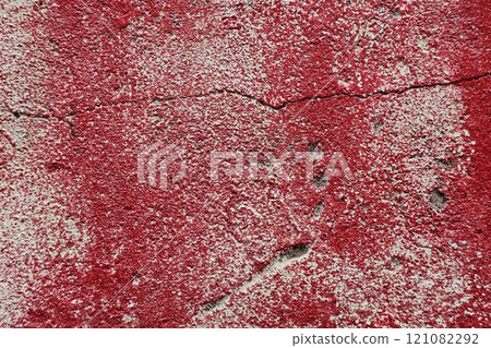 Red painting on grunge concrete wall background. Red painting on grunge concrete wall background. 121082292
