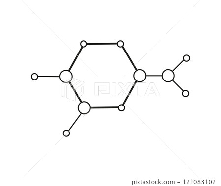 Hub networks connections system symbol line icon. Molecule or atom structure, communications social media contacts. Abstract share or business infrastructure. 121083102
