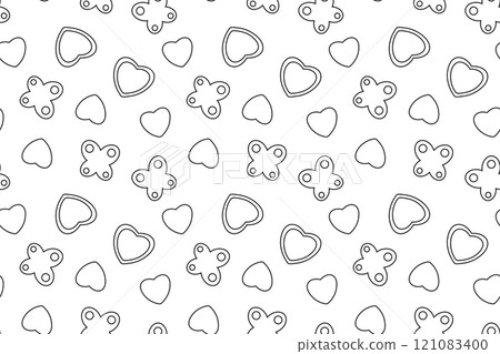 Butterfly and Heart Seamless Coloring Pattern 121083400