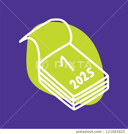 Doodle calendar schedule icon or logo, hand drawn with thin line. 121083825