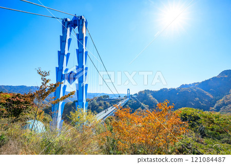 The Ryushin Daisen Suspension Bridge, Oita City, Ibaraki Prefecture 121084487