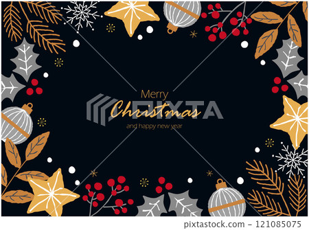 Christmas illustration frame background 121085075