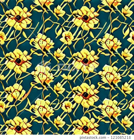 seamless pattern with yellow flowers seamless pattern with yellow flowers 121085218