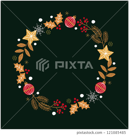 Christmas wreath illustration frame Christmas wreath illustration frame 121085485