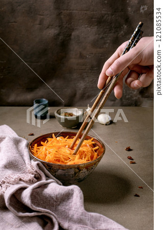 Marinated carrots Korean salad 121085534
