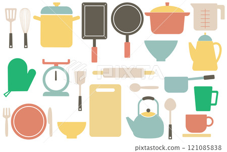 Kitchen item icon set E03 121085838