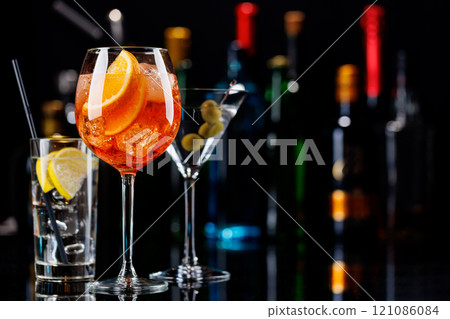 Various cocktails on a bar table Various cocktails on a bar table 121086084