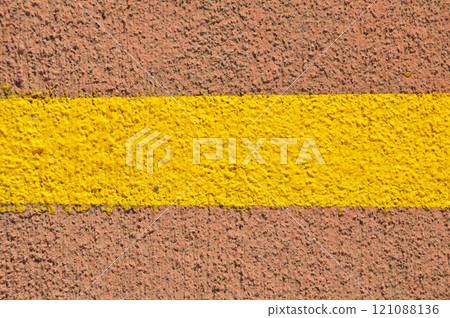 Clean asphalt yellow line road texture seamless with background appearance 121088136