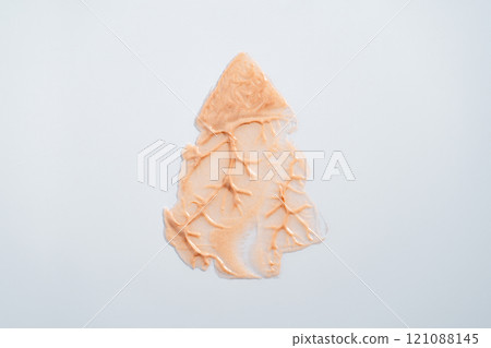cream shaped like a Christmas tree on white background cream shaped like a Christmas tree on white background 121088145