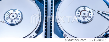 Close-up photo of a hard disk with a shell Close-up photo of a hard disk with a shell 121088316