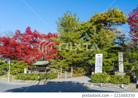 秋天的京都，大覺寺被秋葉覆蓋 121088350