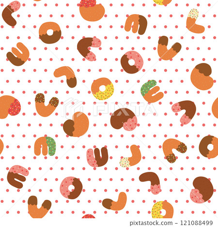 LOVE letter seamless pattern pink dots LOVE letter seamless pattern pink dots 121088499