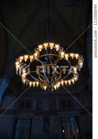 Hagia Sophia is a museum, historical basilica and mosque in Istanbul. It was built by the Byzantine Emperor Justinianus, for 532-537 in Istanbul. Photo shooting 14 june 2020 Hagia Sophia is a museum, historical basilica and mosque in Istanbul. It was built by the Byzantine Emperor Justinianus, for 532-537 in Istanbul. Photo shooting 14 june 2020 121088649