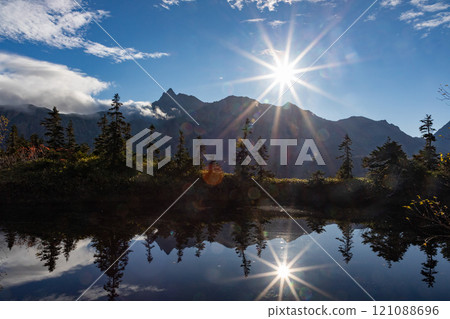 Mount Yari reflected in Kagamiike Pond (Northern Alps) Mount Yari reflected in Kagamiike Pond (Northern Alps) 121088696